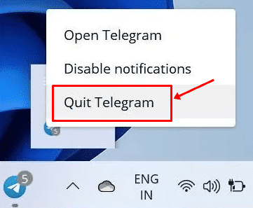 Restart Telegram App