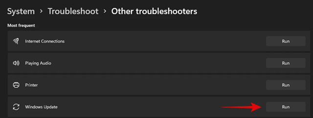 run windows update troubleshooters