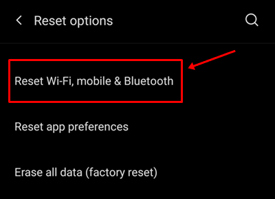 reset wifi, mobile data