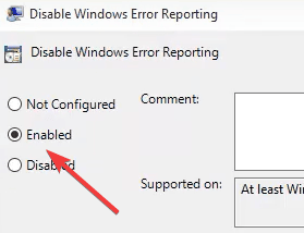 Disable Windows Error Reporting Service On Windows 11