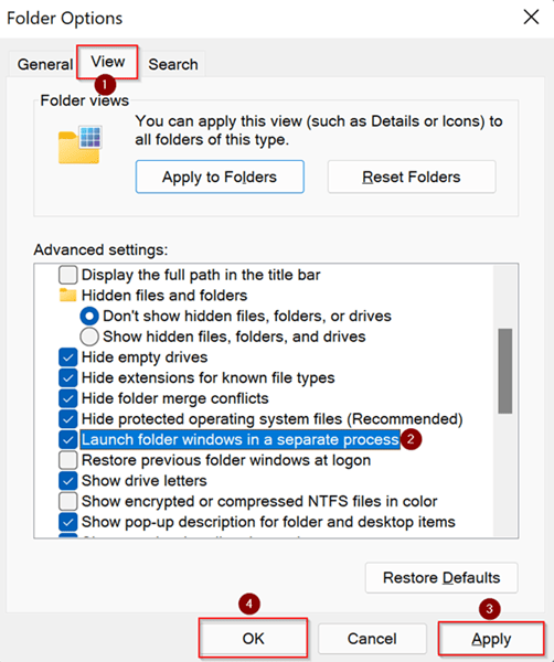 Launch folder windows in a separate process.