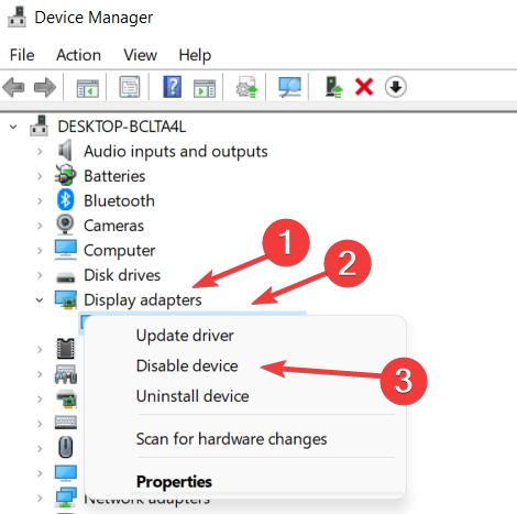 NVIDIA Driver, and click on Disable device