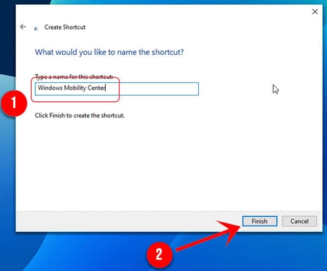 Create a Windows Mobility Center Shortcut