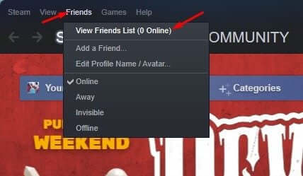 View Friends List