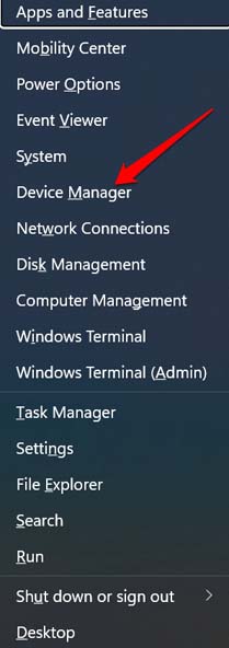 access device manager in Windows