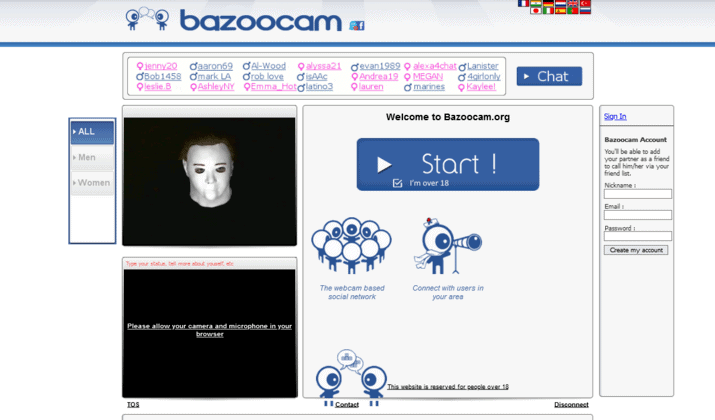 Bazoocam roulette chat site