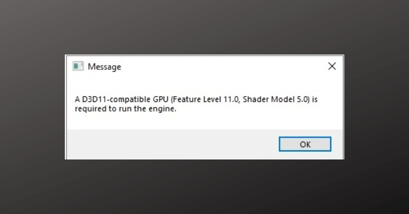 Omitir GPU compatible con d3d11 es un error requerido