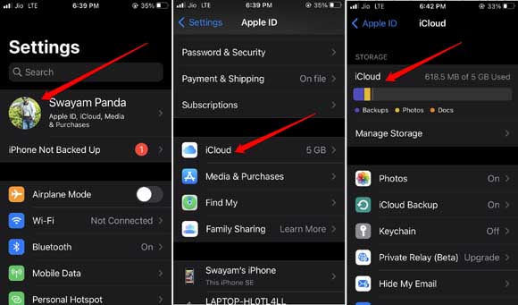 clear iCloud storage to fix not getting emails on the iPhone mail app