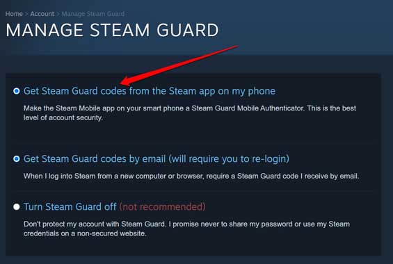 Autenticación de dos factores de Steam Obtenga códigos Steam Guard en la aplicación