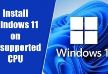 Install Windows 11 on Unsupported CPU