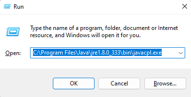 C:Archivos de programa (x86)JavajreJAVA_VERSIONbinjavacpl.exe