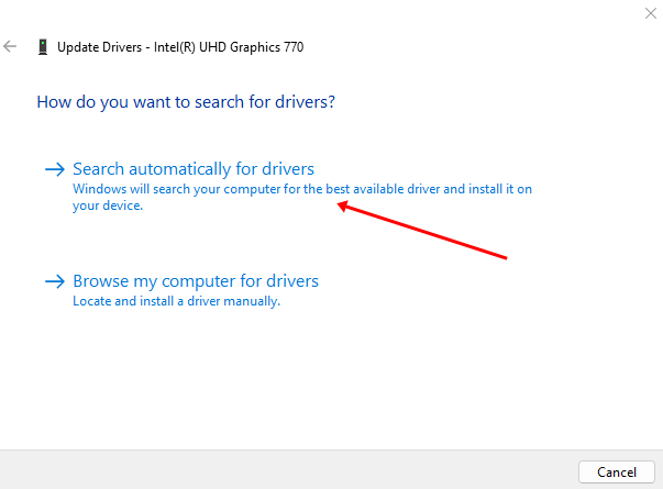 Search Automatically for drivers