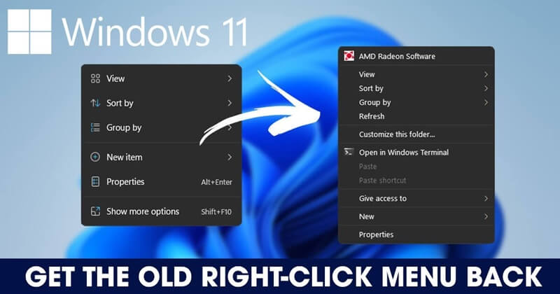 Show All Options on Right-Click Menu by Default in Windows 11