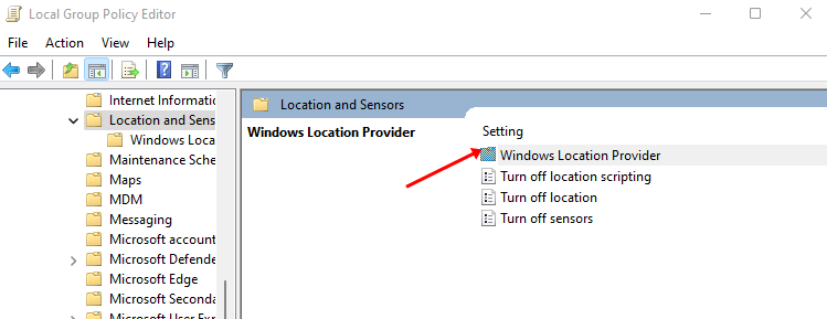 Proveedor de ubicación de Windows