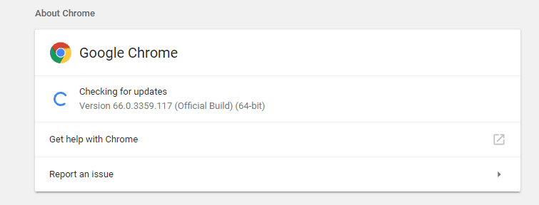Chrome está buscando actualizaciones