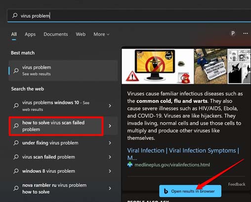 use search function to get help in Windows 11