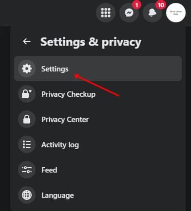 click on Settings
