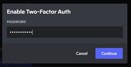 Discord will ask for the password