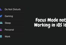 Focus Mode not Working in iOS 16