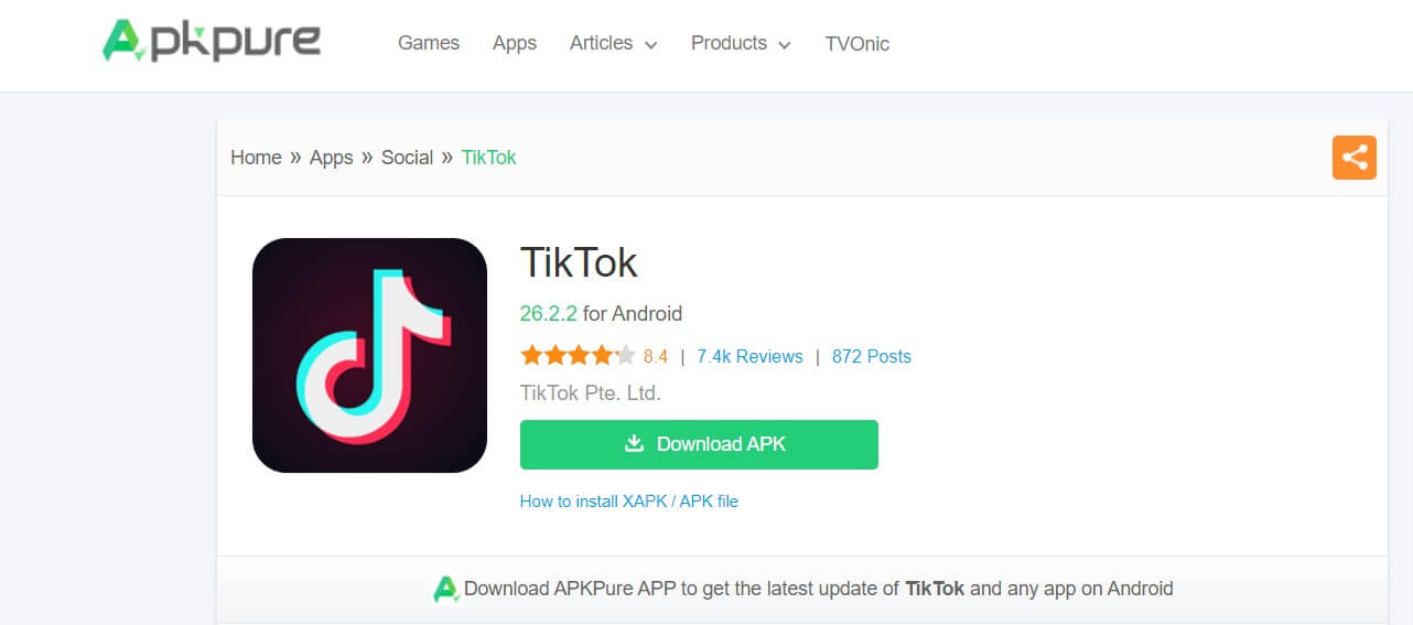 tiktok pc download