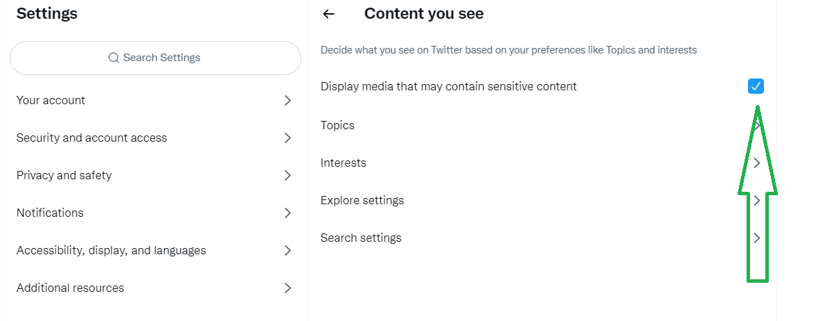 display media that may contain sensitive content