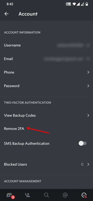 Disable Two-Factor Authentication (2FA) on Discord
