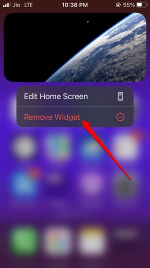 remove widget from iPhone home screen