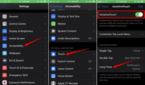 use iOS accessibility to turn off screen rotation