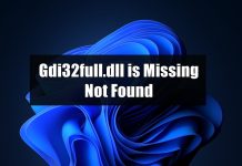 Gdi32full.dll is Missing / Not Found Error in Windows 11