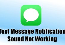 Text Message Notification Sound Not Working