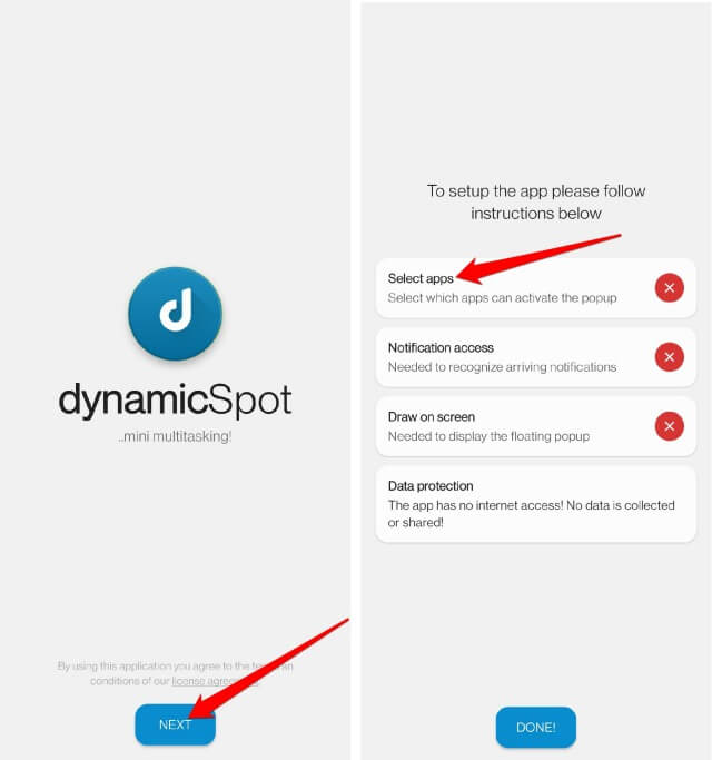 select apps for Dynamic spot