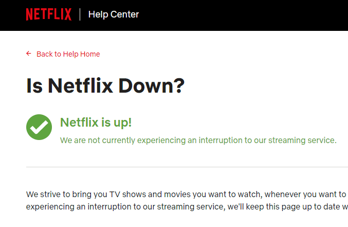 Check Netflix Server Status
