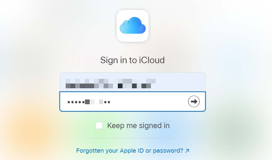 sign in to iCloud