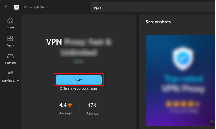 Choose your desired VPN