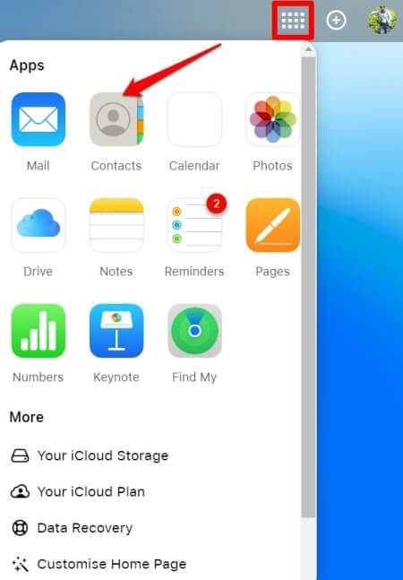 iCloud contacts