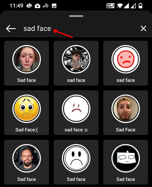 search sad face instagram