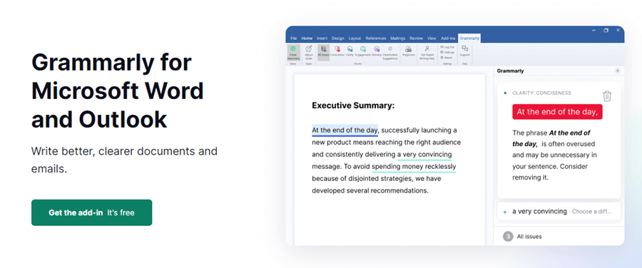 Grammarly for Word and Outlook