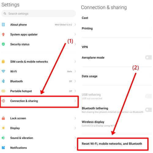Connection & Sharing option