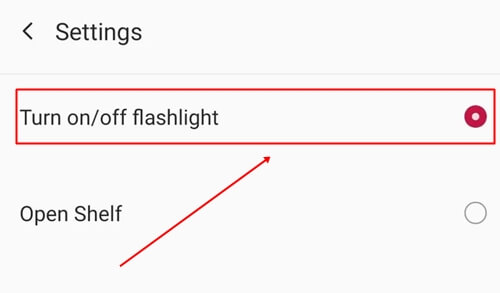 Turn on off flashlight option