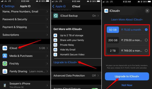 how to buy more iPhone storage iCloud Plus