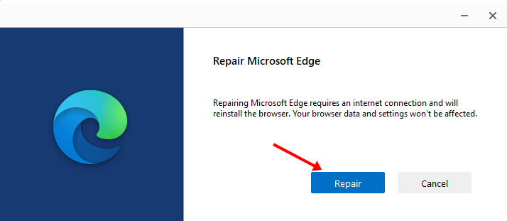 click on the Repair