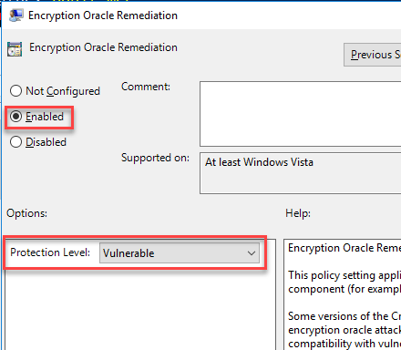 enable Encryption Oracle Remediation