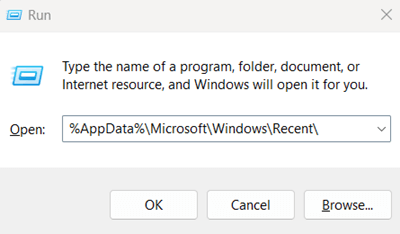 open recently opened file using run tool