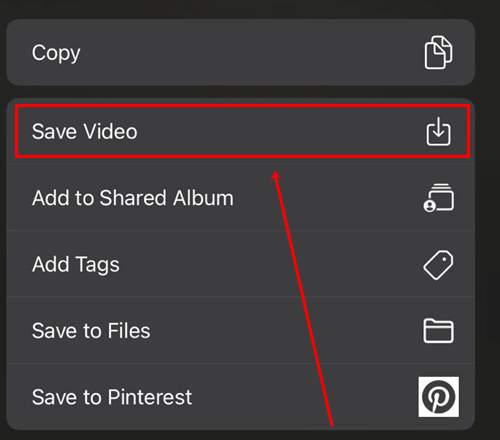 Select save video option and done