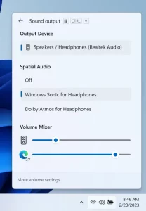 Windows 11 Audio Mixer