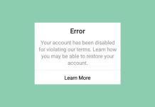 Your Account has been Disabled for Violating our Terms on Instagram