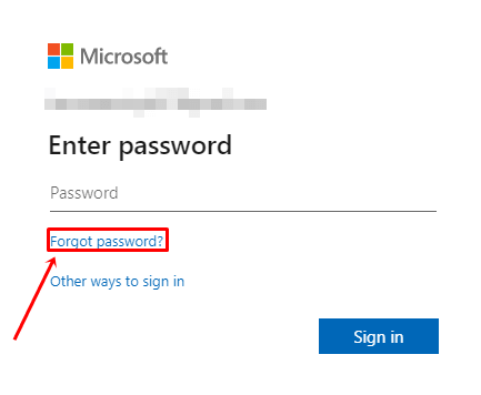 Click on Forget Password option