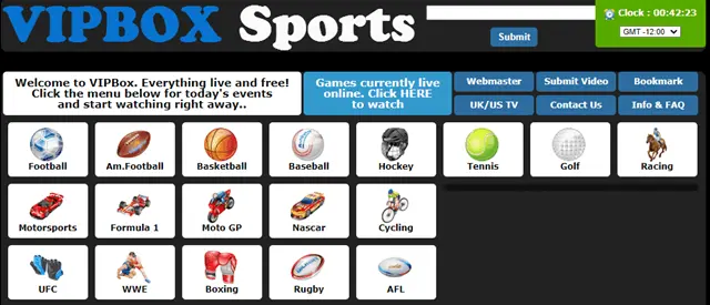 Sitio web deportivo VIPBox