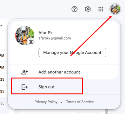 sign out gmail account