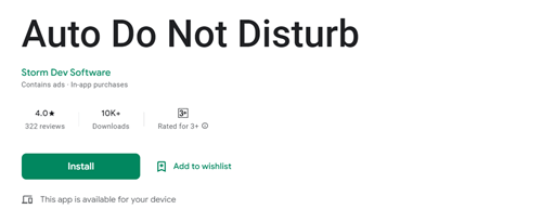 Auto Do Not Disturb